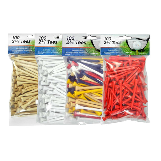 4 packs of Intech 2 3/4" golf tees, natural, white, multi-color and red color options