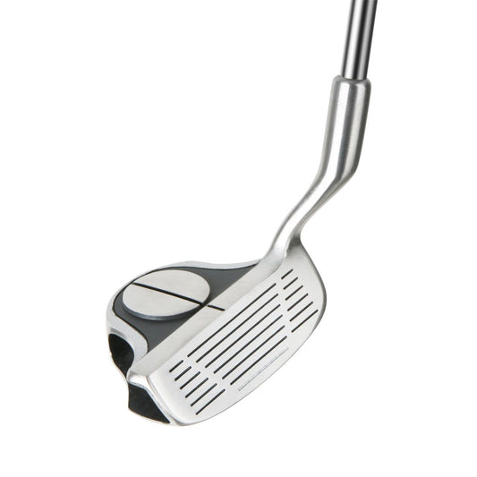 angled top and face view of the Intech EZ Roll Black/Silver Golf Chipper