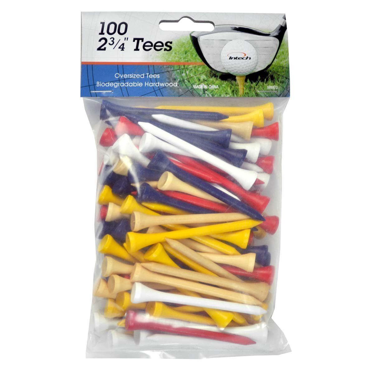 pack of 100 multi-color Intech 2 3/4-Inch Golf Tees