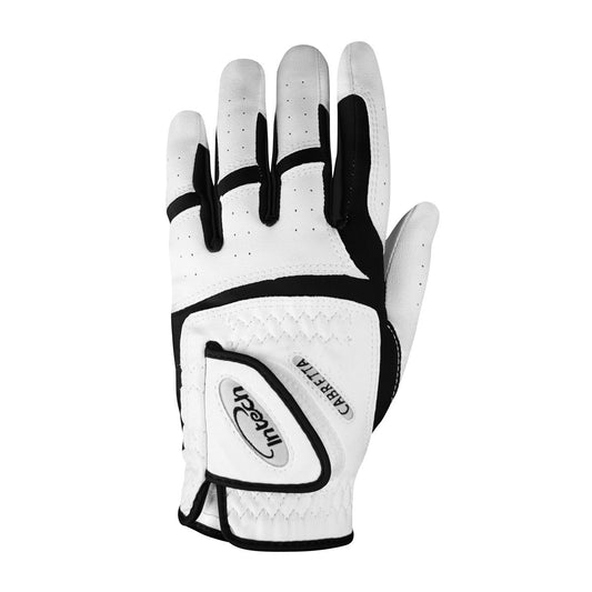 back side of a white/black Intech Junior Golf Glove